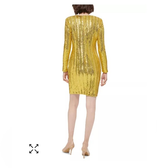 Calvin Klein sequin, gold dress size 14 NWT party formal,Cruise - Picture 3 of 14